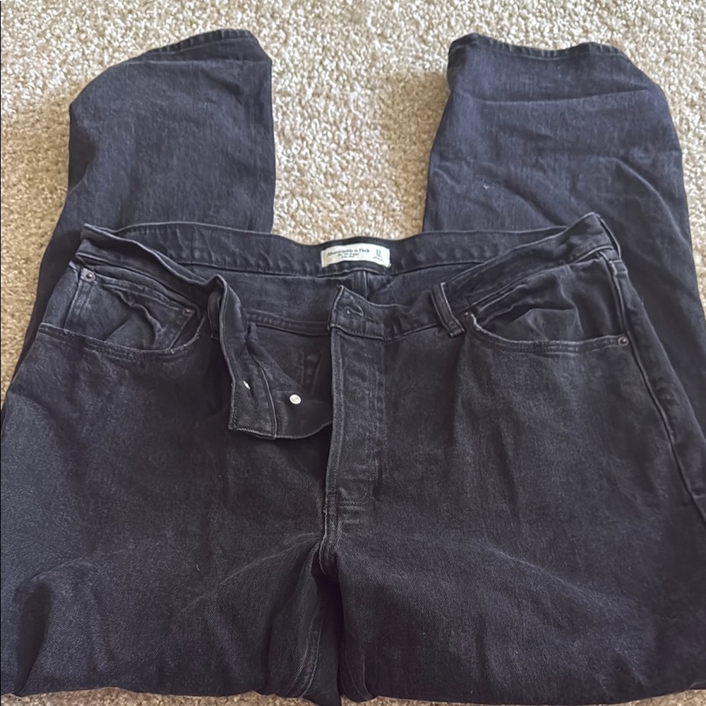 Abercrombie 90s Baggy Low Rise Black Jeans